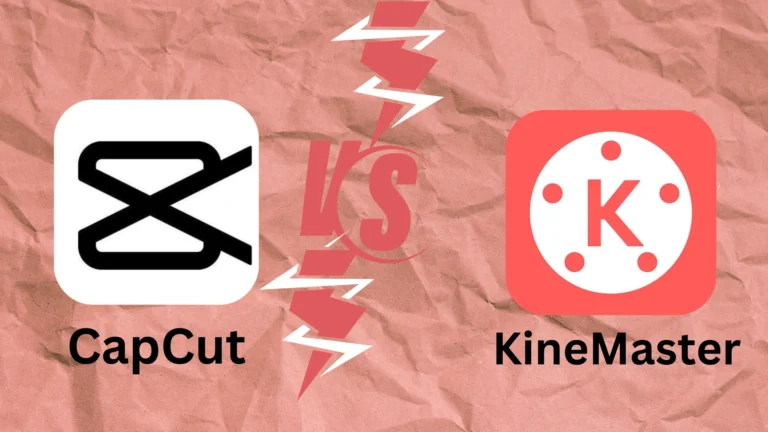 a pink paper with white and black symbols of CapCut and KineKaster logo